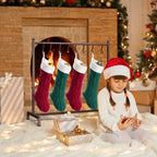 ELYKEN Christmas Stocking Holder, Free Standing Stocking Rack with 8 Removable Hooks, Small Stocking Stand, Heavy Duty Metal Tubes with Stable Base and Adjustable Feet, Bronze - Image 6