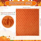 Tegeme Fall Halloween Pumpkin Throw Blanket 50" x 60", 3D Pumpkin Pattern Faux Rabbit Fur Fleece Blanket, Soft Cozy Rust Autumn Throw for Couch Sofa Bed, Thanksgiving Gift for Women Mom(Rust) - Image 2
