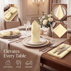 Urban Villa Cloth Napkins Set of 12 (20”x20”) 100% Cotton Slub Dinner Napkins Highly Absorbent Washable Durable Reusable Cloth Napkins Ideal for Farmhouse Party Hotel Lunch Restaurant Napkins - Yellow - Image 2