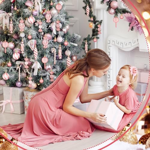 96 Pcs Christmas Tree Ornaments Rose Gold Candy Ball Ornament - Image 4