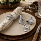 Arthur Court Western Napkin Rings Set - Cowboy Saddle, Boot, Hat, Horseshoe - Aluminum Table Decor - 3" Diameter - Image 6