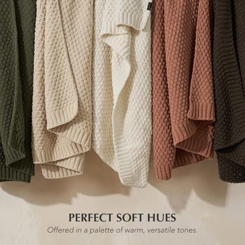 EVERGRACEHOME Chunky Chenille Knit Throw Blanket, 60 x 80, Terracotta Clay - Image 6