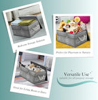 Sorbus Decorative Storage Boxes with Lids, Foldable Organizer (Gray) - Image 6