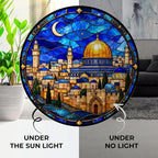 Jerusalem Challah Stained Glass Window Hanging 9.8" - Image 3