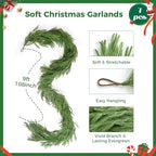 9FT Christmas Norfolk Pine Garland, Artificial Pine Needles Winter Garlands Faux Greenery Fake Garland for Holiday Fireplace,Table, Window, Stairs, Mante, Indoor Outdoor Decor (1 Pack, 9 FT) - Image 5