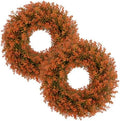 U'Artlines 17" Fall Front Door Boxwood Wreaths, Artificial Harvest Wreath by UArtlines