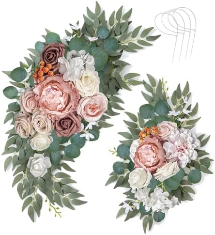 Artificial Wedding Arch Flowers Floral Swag Welcome Sign Ceremony Decor by AitnWoy