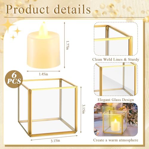 Sliner 6 Set Gold Votive Candle Holders Wedding Tables Centerpieces - Image 2