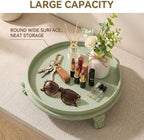Sage Green Decorative Tray, 11.8 Inch Round Tray with Claw Feet - Image 6