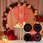 LAMPHOME Valentine Lights Outdoor 24.8 Inch 168LED Waterproof Red and Pink Large Heart Light Valentine‘s Day Decorations for Outdoor Garden Yard Galentine's Day Decoration - Image 2
