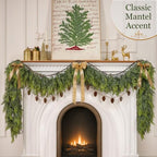 2 PCS 6FT Christmas Artificial Cedar Garland for Mantel - Image 6