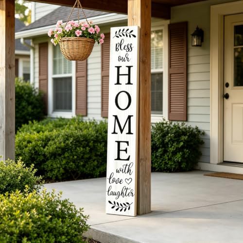 Welcome Sign for Front Door Porch, Bless Our Home Signs 47" - Image 4