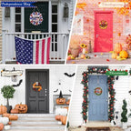 Geelin 12 Pcs Easter Seasonal Sign 12 Inch Hello Spring Door Decoration Rabbit Wood Wreath Holiday Wall Hanging Art for Easter 4th July Summer Outdoor Decor - Image 5