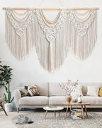 Gliterra Large Macrame Wall Hanging Handmade Boho Tapestry - Big Size Wall Art Decor for Living Room, Bedroom, Wedding, Home Decoration - Image 3
