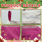 Christmas Stockings 6Pack 20 Inches Big Xmas Stocking for Family Holiday Decorations and Xmas Tree Fireplace Decor Merry Christmas(6, Pink-Large) - Image 3