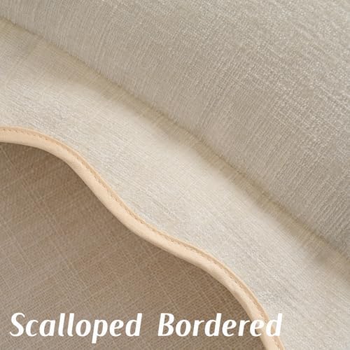 FUTEI Pack of 2 Chenille Throw Pillow Covers 26x26 Inch, Beige - Image 3