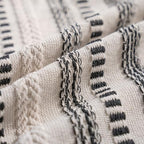 Cethom Black Boho Lumbar Pillow Covers 14x36 Long, Stripe Textured Decorative Couch Pillow Cases for Bed, Sofa, Living Room, Bedroom, Farmhouse Home Accent Cushion Covers, Pack of 1 - Image 3