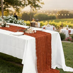 12 Pack Terracotta Cheesecloth Table Runner 120 Inch Boho Wedding Decor - Image 7