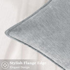 decorUhome Chenille Ultimate Gray Throw Pillow Covers 24x24 Set of 2 - Image 3