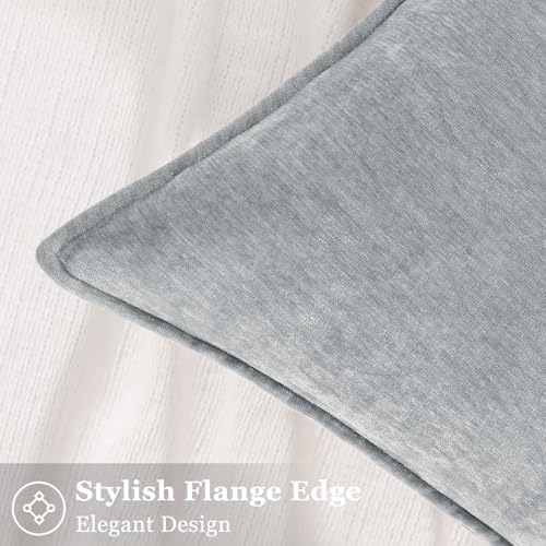 decorUhome Chenille Ultimate Gray Throw Pillow Covers 24x24 Set of 2 - Image 3
