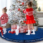 HyDren 72 Inch Velvet Christmas Blue Tree Skirt (Classical Style) - Image 6