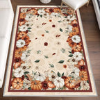 Artoid Mode Pumpkins Floral Corns Fall Area Rug 4x6 Feet by ArtoidMode