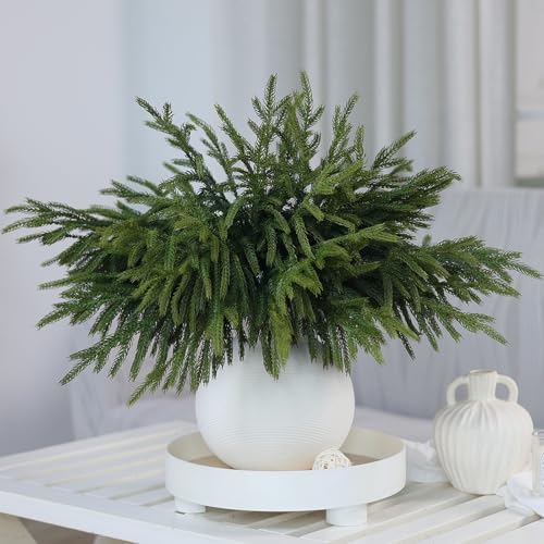 32Pcs 18"Lifelike Touch Artificial Norfolk Pine Branches for Vase Christmas - Image 2