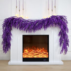 N&T NIETING 9FT Christmas Norfolk Pine Garland Real Touch Artificial Christmas Purple Xmas Garland for Mantle, Table Holiday Fireplace Staircase Indoor Outdoor Halloween Christmas Decorations by NTNIETING