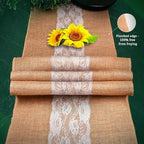 Burlap Lace Table Runner (Pack of 6) – 14”x 72” - No-Fray Finished Edge Natural Table Runner – No Odor, Eco-Friendly Burlap Runner - Perfect for Christmas, Wedding, Thanksgiving - Image 6