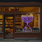 Northlight LED Lighted Hanukkah Rope Light Menorah 4.5' Blue/Clear Lights - Image 2