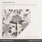 Foindtower Set of 2 Linen Floral Vintage Throw Pillow Covers Neutral Accent Print Decorative Cushion Covers Farmhouse Boho Home Decor for Sofa Chair Couch Bedroom Living Room,20×20 Inch,Black - Image 7
