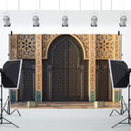 Leowefowa Moroccan Palace Door Photoshoot Backdrop 13x6ft Vinyl Middle Eastern Architecture Party Decorations Banner for Birthday Holiday Photography Portrait Photo Booth Props - Image 4