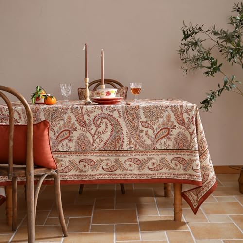 ISAENNE Designer Vintage Square Small Classic Tablecloth,55"x55" - Image 2