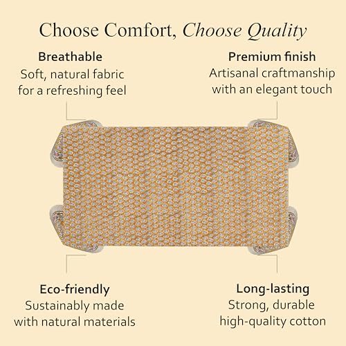 CPC Tablecloth 100% Cotton 72x190 Inch Indian Block Print Rectangle Table Cover, Yellow Table Cloth for Weddings, Spring/Summer, Barbeque - Yellow Citrine - Image 6