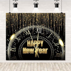 Happy New Year Backdrop 10x8ft New Years Eve Party Supplies Decor Gold Glitter 2026 Countdown Clock Background New Year Banner Family Portraits Decorations Christmas Photo Backdrop - Image 6