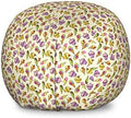 Ambesonne Ice Cream Storage Toy Bag Chair, Yummy Cupcakes Chocolate Party with Cherry Cones Fruit Theme, Stuffed Animal Organizer Washable Bag, Large Size, Cream Purple by Ambesonne