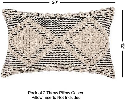 · REDEARTH · Boho Textured Handwoven Throw Pillow Cases, Diamond Medley - Image 7