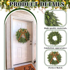 20 Inch Artificial Cedar Wreath Christmas Wreath for Front Door - Image 3