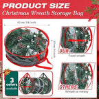 Zhengmy 6 Pcs Clear Christmas Wreath Storage Bag Wreath Storage Container With fixing strap Wreath Storage Box with Handles for Storing Garland Holiday Wreath Wrapping(24 Inches) - Image 2
