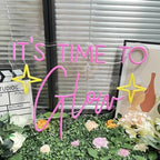 It's Time to Glow LED Neon Sign Transparent Acrylic Light Decor for Wedding Birthday Party Wall Home Bedroom Room Art Decoration with USB Light Modulator 5V - Image 3