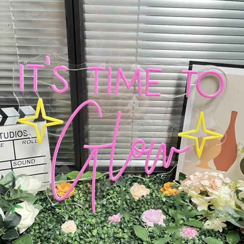 It's Time to Glow LED Neon Sign Transparent Acrylic Light Decor for Wedding Birthday Party Wall Home Bedroom Room Art Decoration with USB Light Modulator 5V - Image 3