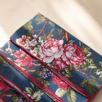 100% Cotton Printed Cloth Napkins Set of 6, 18x18 Inch Reusable Dinner Napkins, Soft Washable Floral Table Napkins for Dining, Parties & Hosting - Navy Floral - Image 5