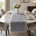 Faux Fur Table Runner Fluffy Plush Sherpa Table Runner for Christmas Winter Wedding Dining Table Holiday Decor Soft Snow Fur Runner (Grey, 11.8 x 59.0 Inch) by TopAufellFauxFurDecor