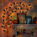 9FT 72 LED Halloween Willow Vine Twig Decor Black Halloween Garland with Pumpkin & Orange Lights, 8 Modes Waterproof Battery Operated Halloween Lights Indoor Halloween Decorations for Home Wall Table - Image 4