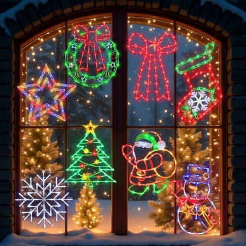 TRWYMZ Christmas Decorations - 16" Christmas Window Silhouette Lights - Image 4