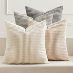MIULEE Boho Farmhouse Decorative Pillow Covers 20x20 Inch Set of 4 Neutral by MIULEE