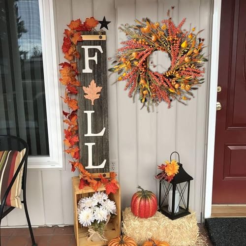 WANNA-CUL 24In Fall Harvest Wreath for Front Door Autumn Thanksgiving Decor - Image 6