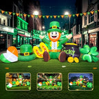 8FT St Patricks Day Inflatables Outdoor Decorations,Inflatable Leprechaun with Clover & Gold Coins Combo Blow Up Yard Decorations for Holiday Party Yard Lawn Garden - Image 3