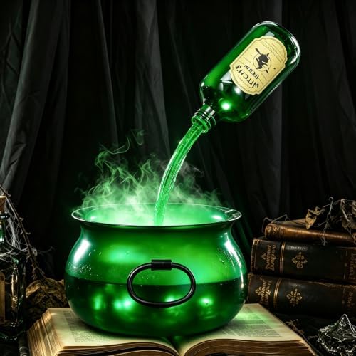 Translucent Witch Cauldron Magic Floating Potion Bottles & Mist Maker by MEADIN