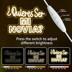 Quieras Ser Mi Novia Neon Sign Spanish Proposal LED Light Up sign for Wedding Anniversary Valentine Decoration Led Neon Light Sign for Engagement Bedroom Home Wall Decor Gift for Her - Image 6